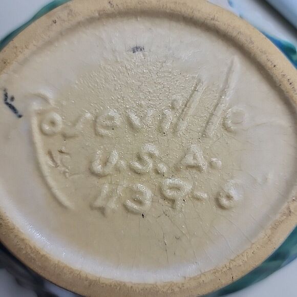 Roseville Pottery Water Lily Handled Planter 439-6 8.5" x 2.25" - Picture 9 of 9